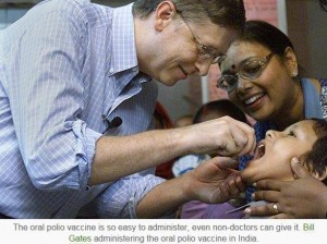 Bill Gates administers Polio Vaccine